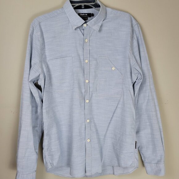 Barbour International Chambray Button Down Logan Shirt Denim Size M - Picture 3 of 8